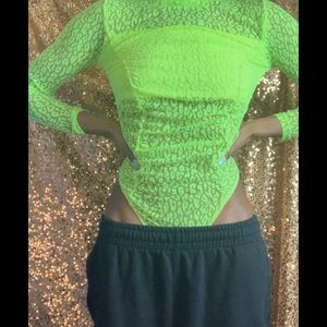 Leopard lime green bodysuit